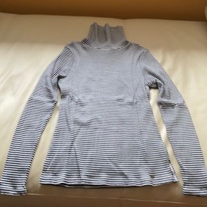 Black and white stripe turtleneck.